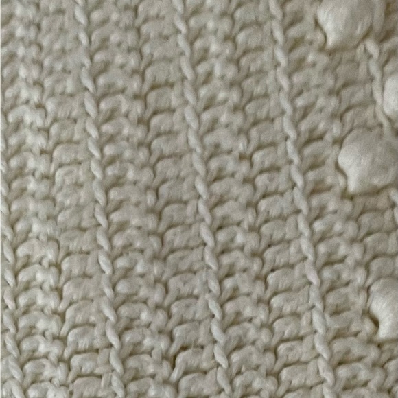 Handmade Crochet Afghan White Popcorn XL - Picture 5 of 7